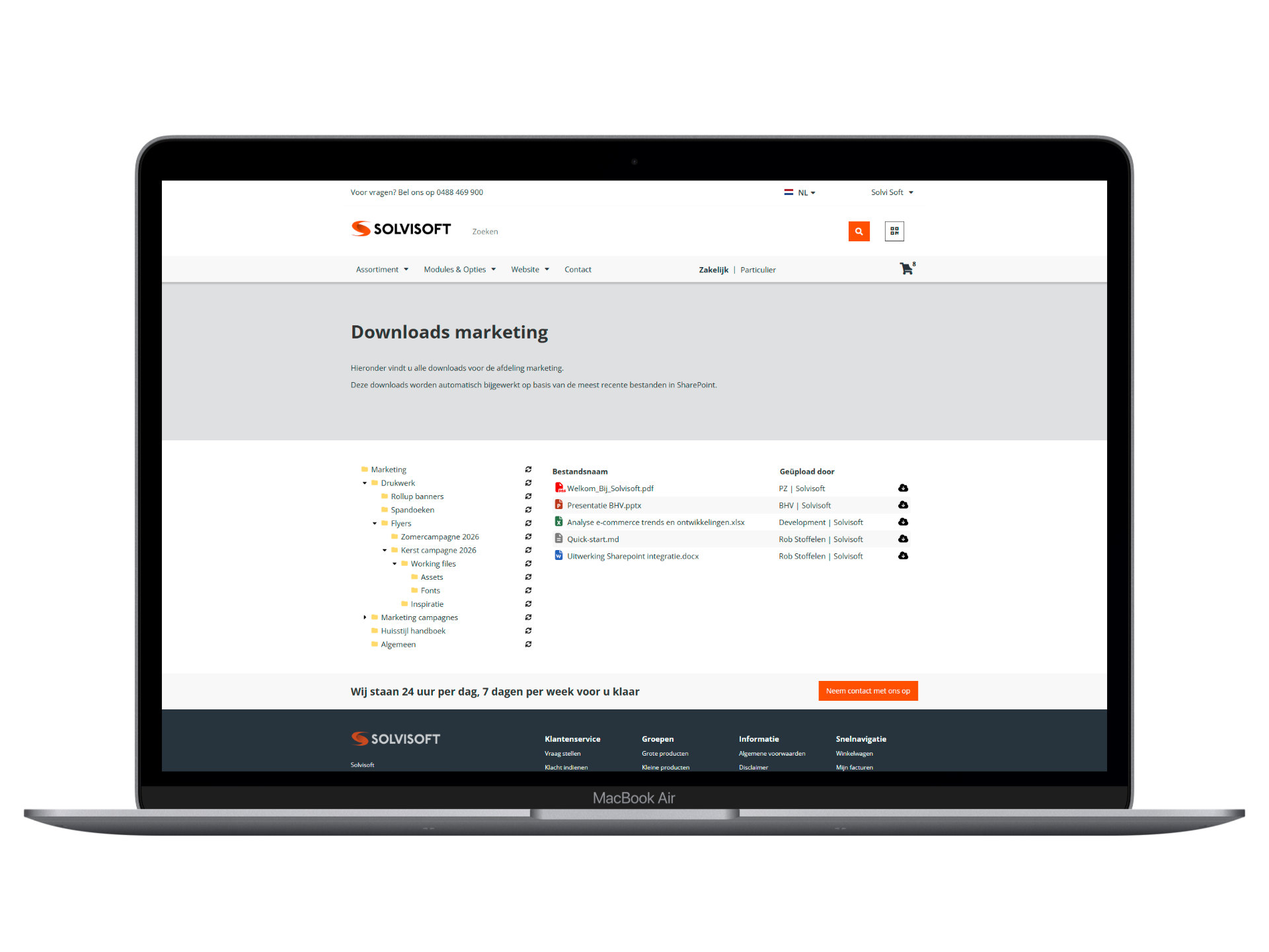 Sharepoint-integratiescherm